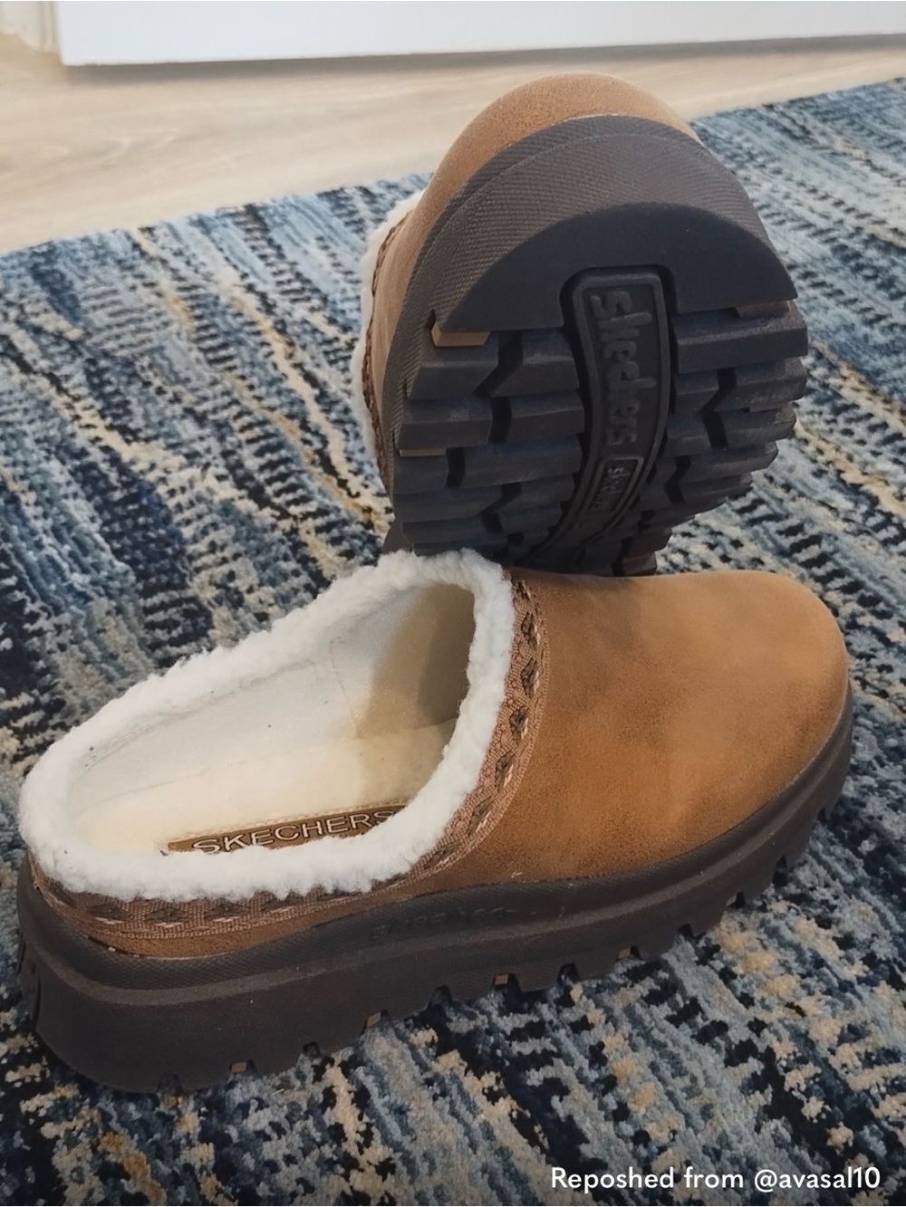 Skechers Women's Tan Suede Clog Mules